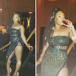 ***Pretty Little Thing  Bandeau Slit Midi Dress*** Sz Small***